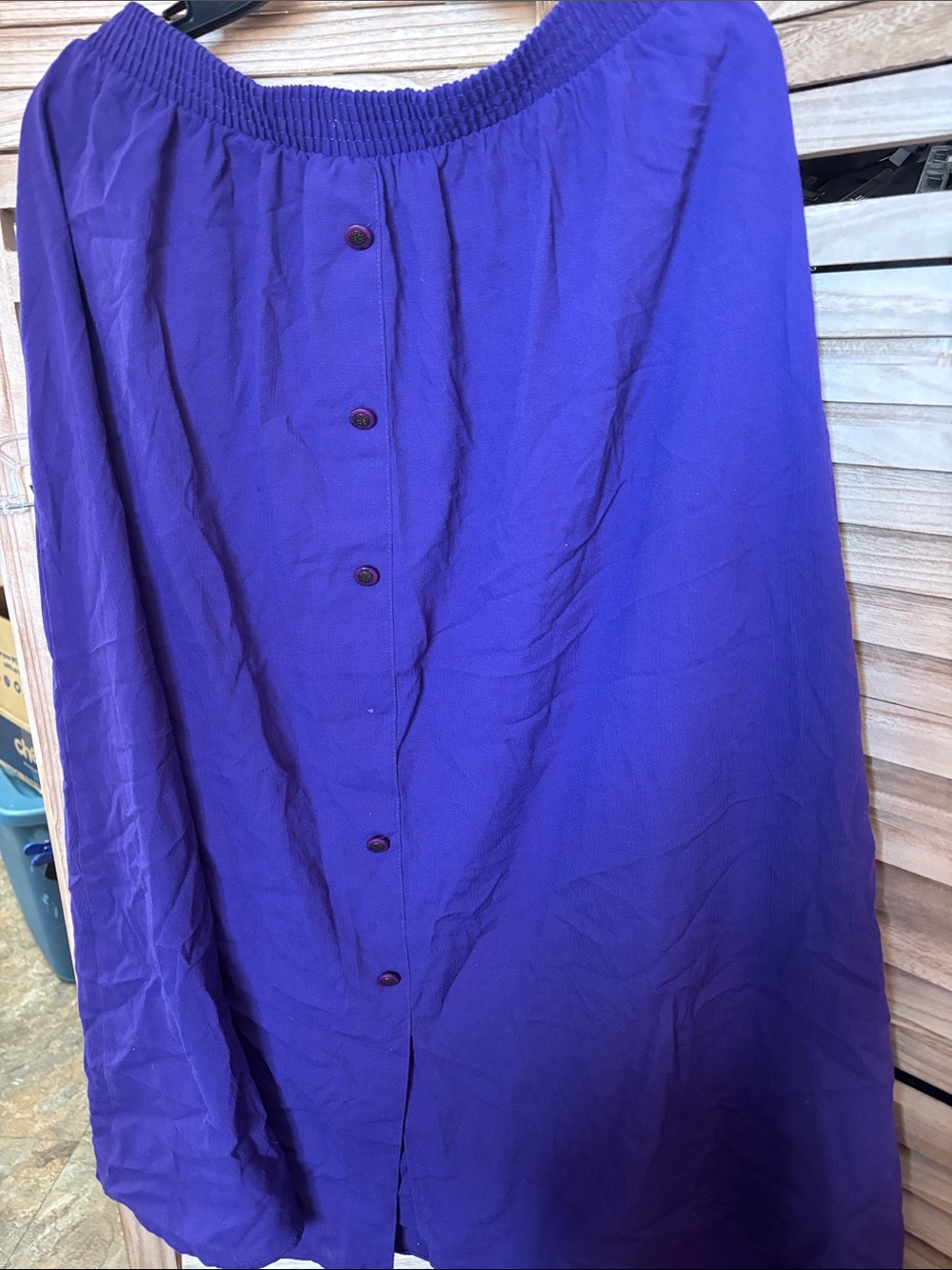 CM Shapes Women’s Elastic Waist Purple Faux Button-Front Skirt 1X